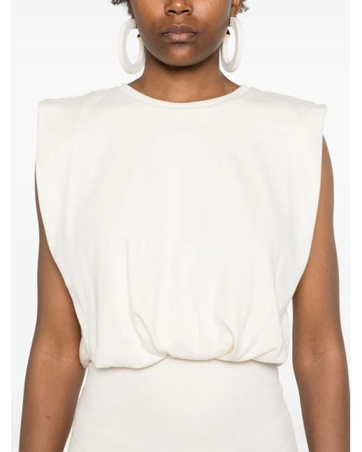Johanna Ortiz White Muraya Ribbed Tank Top