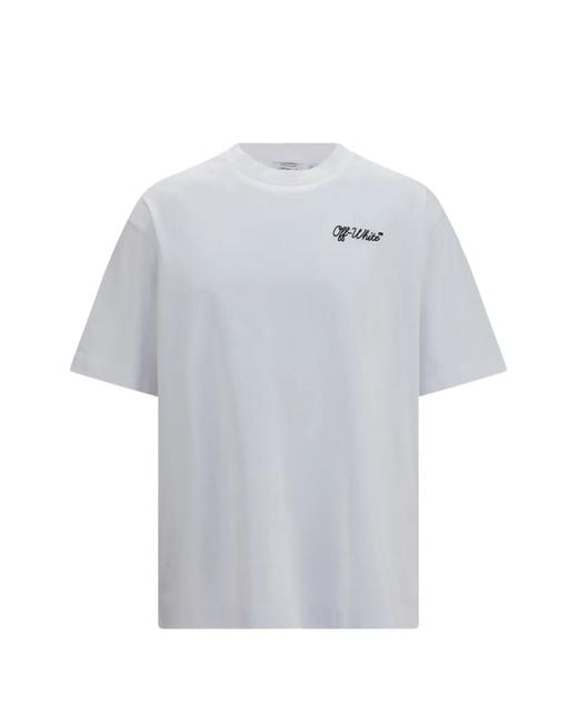 Off-White c/o Virgil Abloh Gray Script Logo Skate T-Shirt for men