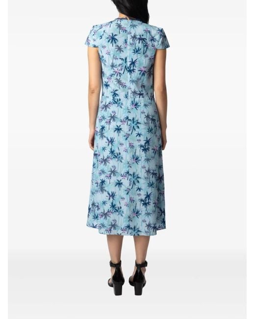 Zadig & Voltaire Blue Palm Tree-Print Dress