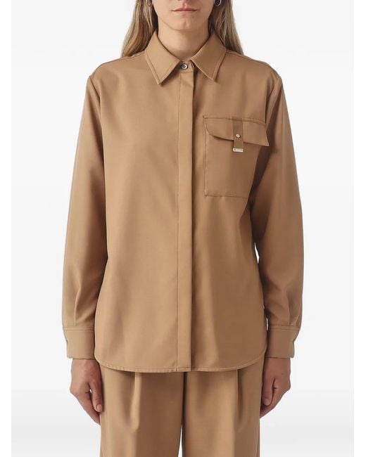 Herno Brown Chest-Pocket Long-Sleeve Shirt