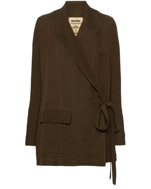 Uma Wang Brown Khloe Wrap-Around Blazer