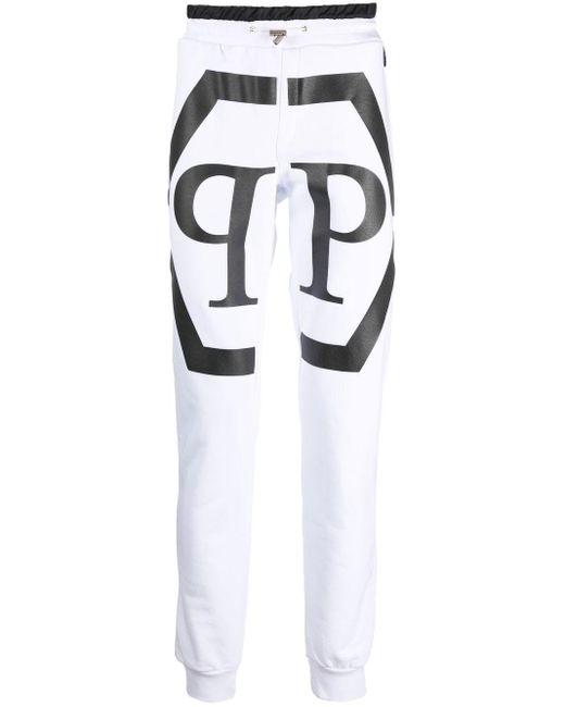 Pantalones de chándal con logo Philipp Plein de hombre de color Blanco |  Lyst
