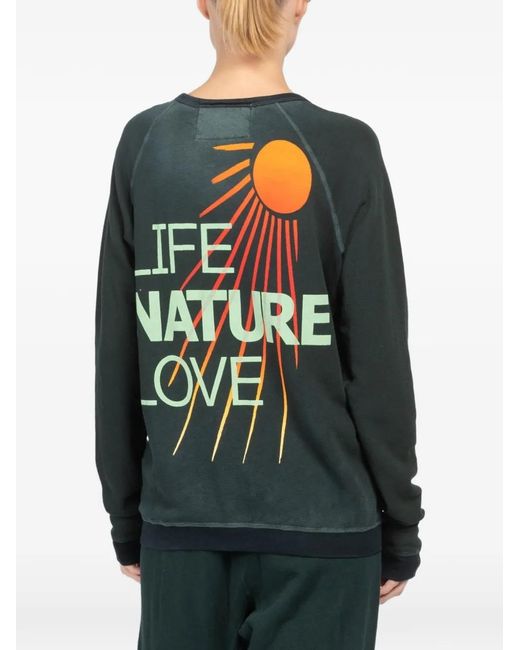 Freecity Green Graphic Long-Sleeved T-Shirt