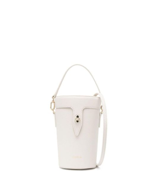 Furla White Mini Net Bucket Bag