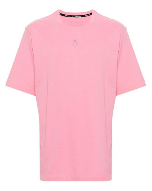 MARINE SERRE Pink Crescent Moon Organic-cotton T-shirt for men