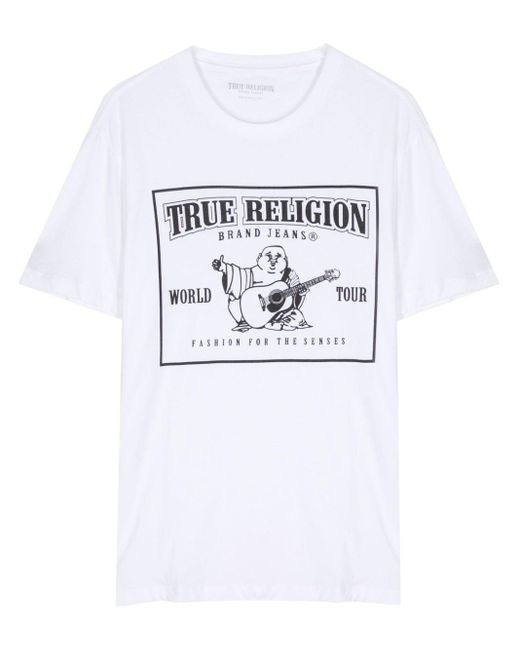 True Religion White Buddha Logo Cotton T-shirt for men