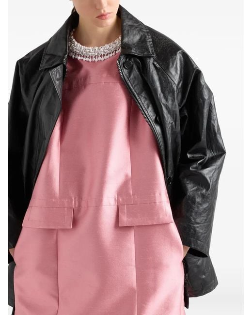 Prada Pink Embroidered Mini Dress