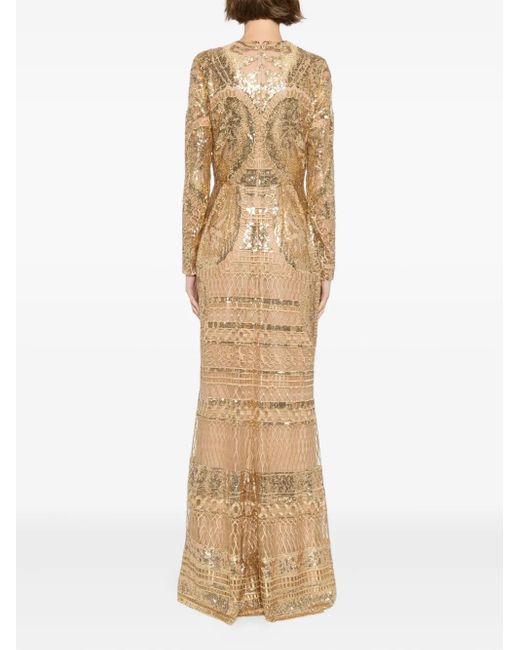 Elie Saab チュール ロングドレス Natural