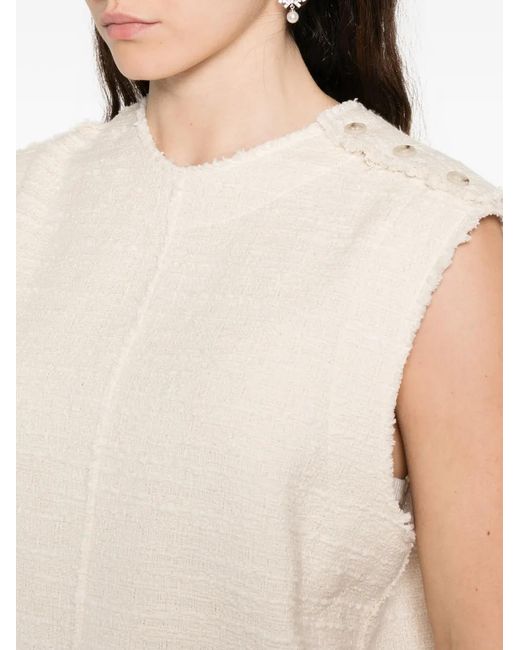 N°21 White Buttoned Sleeveless Blouse
