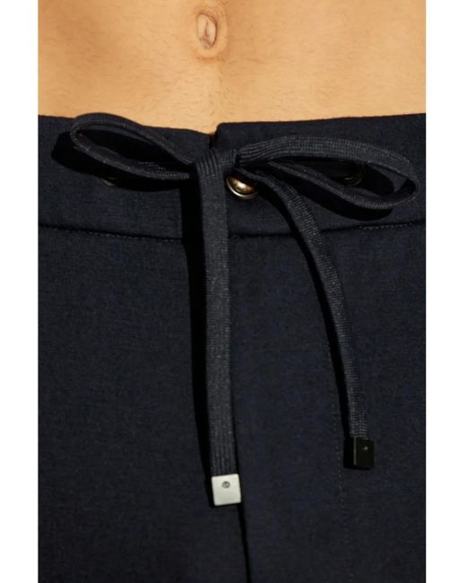 Moncler Blue Drawstring Tapered Trousers for men