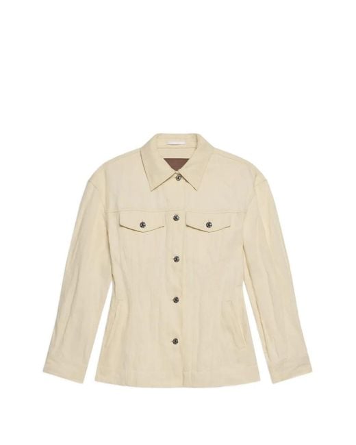 Helmut Lang Crushed Truckerjack in het Natural