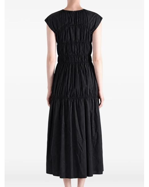 Amomento Black Ruched Tiered Dress
