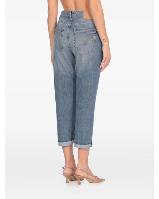 Jeans Con Applicazione Logo di Dondup in Blue