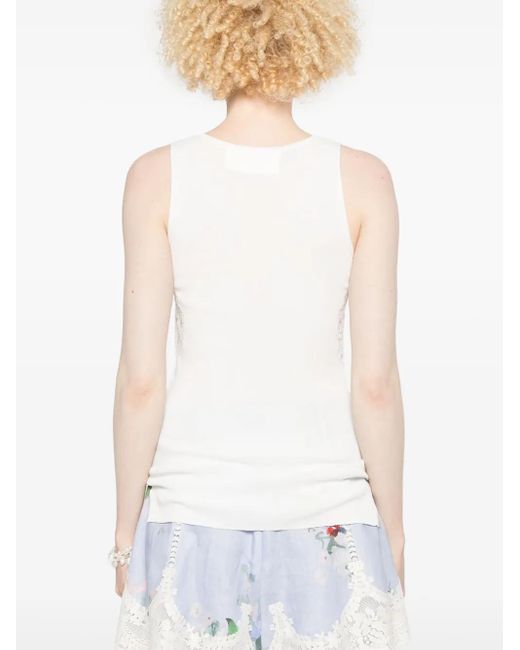 Canotta Con Applicazione A Fiori di Ermanno Scervino in White