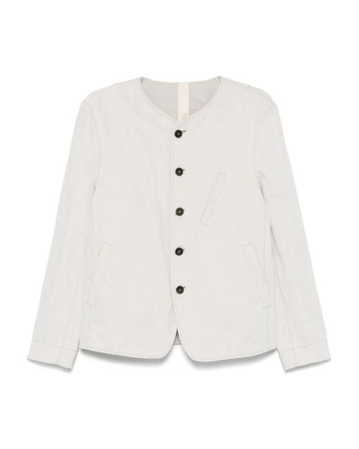 Forme D'expression White Collarless Jacket for men