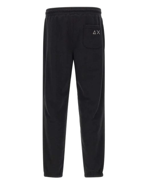 Sun 68 Blue Drawstring Logo-Embroidered Track Pants for men
