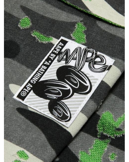 Aape By A Bathing Ape Green Camouflage-Pattern Trousers for men