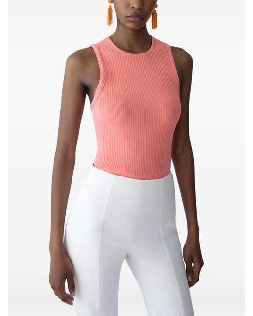 Carolina Herrera White Emilie Slim-Leg Pants