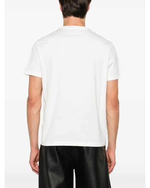 D4.0 White Cotton T-Shirt for men