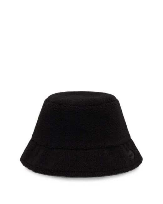 Colmar Black Teddy Fleece-Texture Logo-Patch Bucket Hat