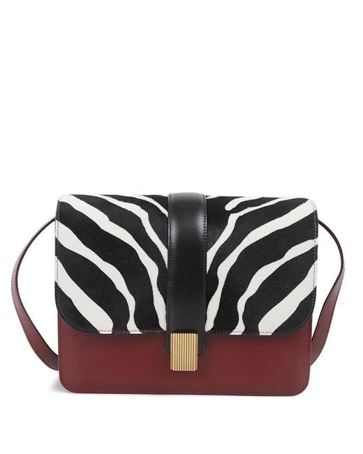 Khaite Black Blake Zebra-Pattern Shoulder Bag
