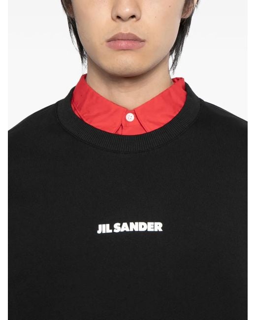 Jil Sander Black Logo-Print Sweatshirt for men
