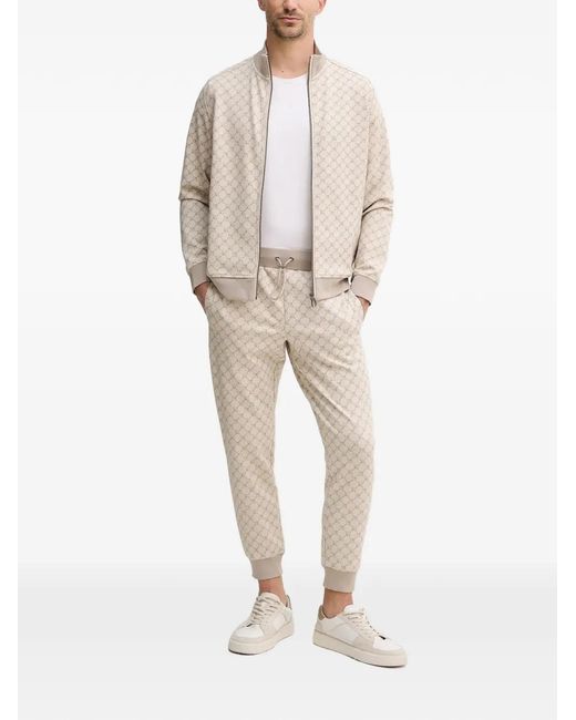 Joop! Natural Patterned Zip-Up Hoodie for men
