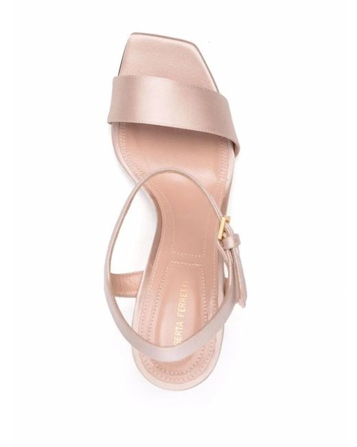 Alberta Ferretti Pink Metallic Tapered-Heel Sandals 105Mm