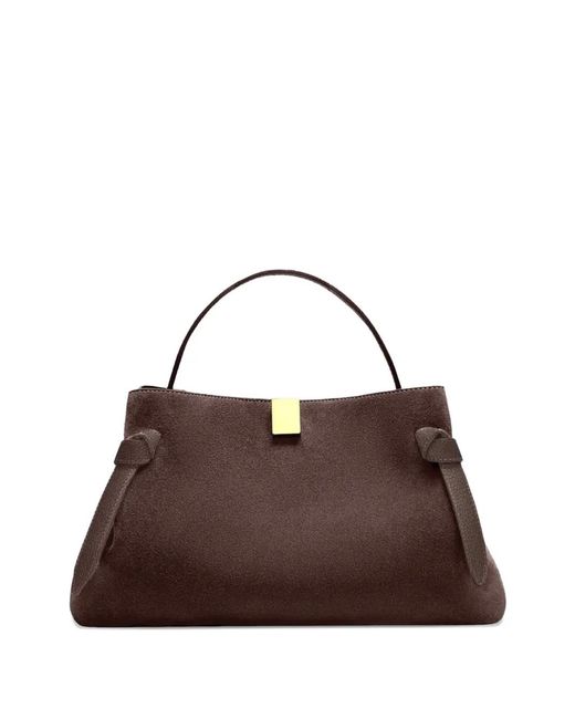 Yuzefi Brown Gyoza Suede Tote Bag