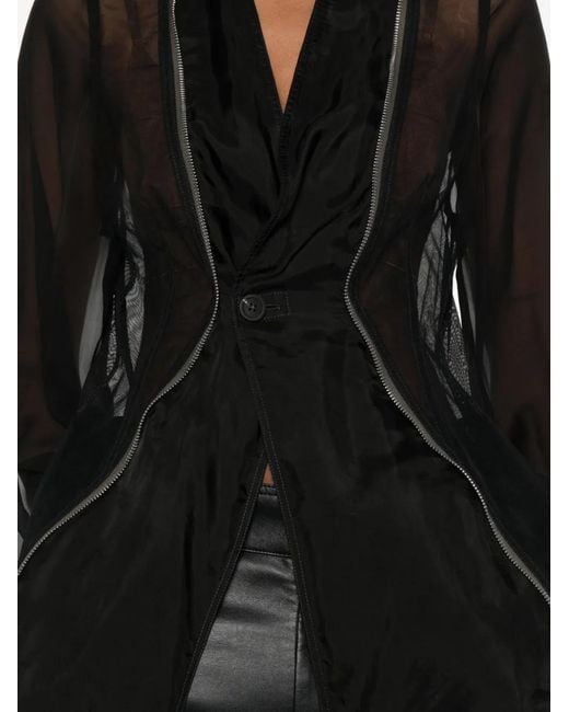 Rick Owens Black Zip-Detail Jacket