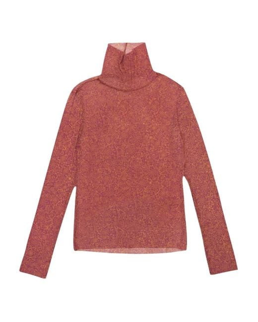 Haut En Résille À Col Roulé CALLIPYGIAN en coloris Red