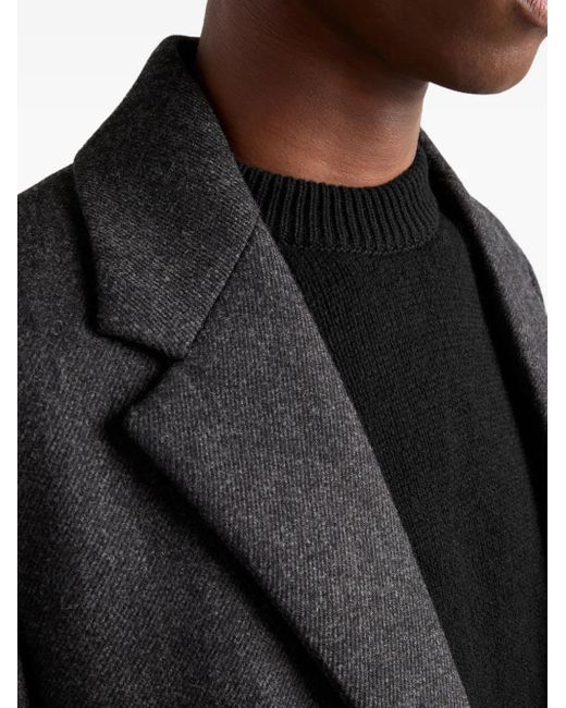 Prada Black Cashmere Crew-Neck Sweater for men
