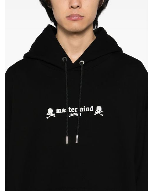 Mastermind Japan Black Logo-Embroidered Hoodie for men