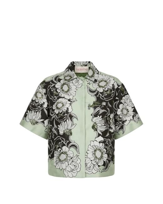 Valentino Garavani Gray Floral-Print Sequin-Embellished Jacket
