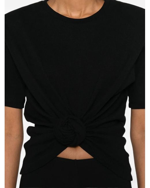 Magda Butrym Black Knot-Detail T-Shirt