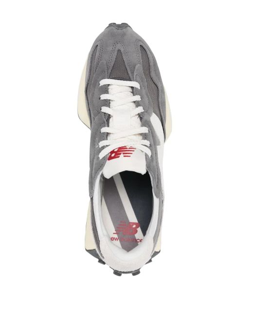 New Balance White 327 Panelled Mesh Sneakers