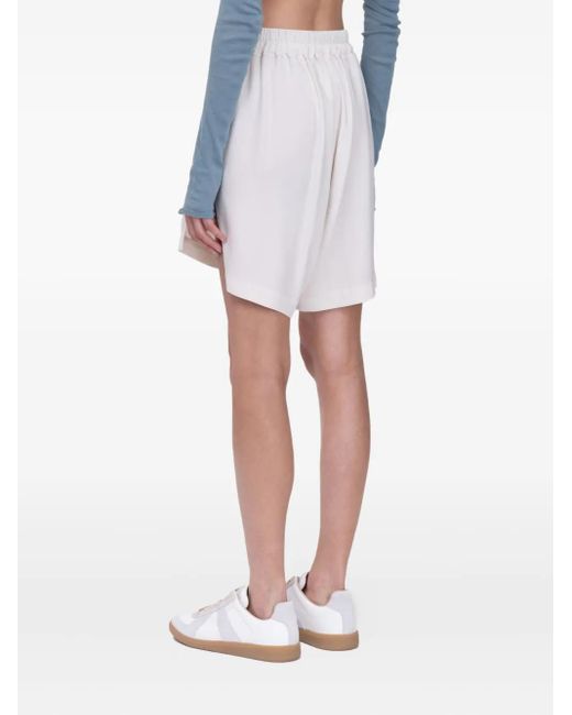 Rick Owens White Drawstring Shorts