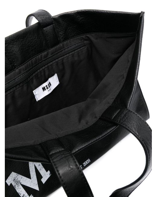 MSGM Black Handtasche mit Logo-Print