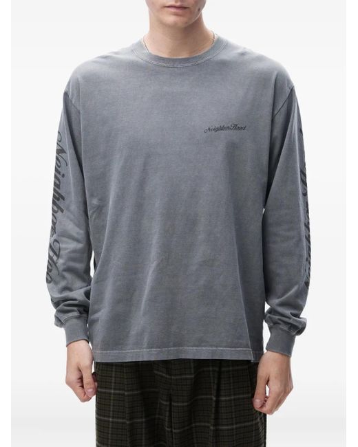 Neighborhood Gray Long-Sleeve Crew-Neck T-Shirt for men