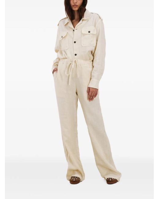 Fortela White Drawstring Trousers