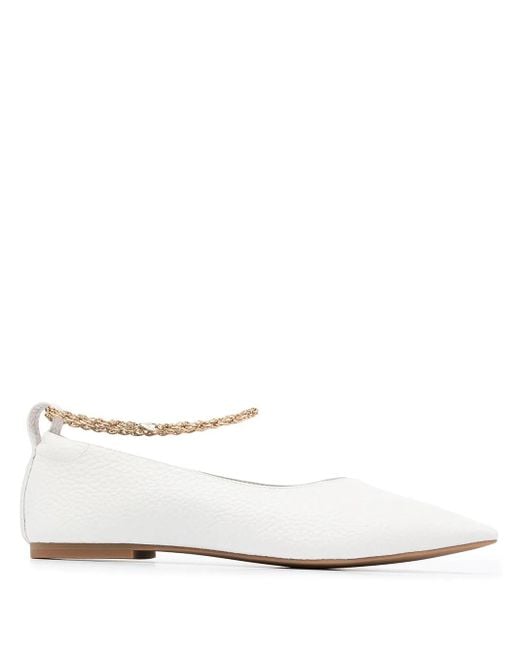 Senso White Aubree Ii Leather Ballerina Shoes