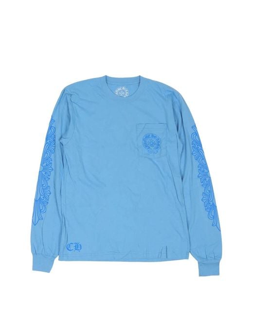Chrome Hearts Blue Miami Horseshoe Logo-Print T-Shirt for men