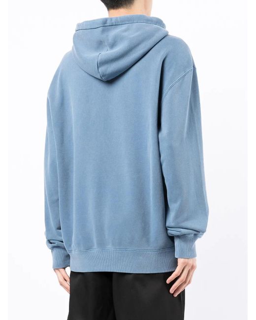 Carhartt Blue Embroidered-Logo Hoodie for men