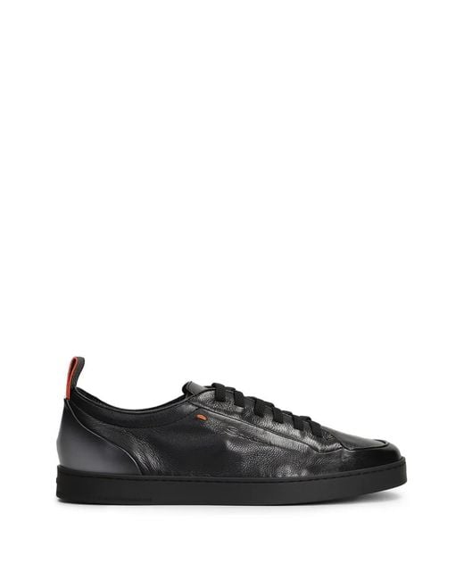 Santoni Black Baskets Off-Duty À Effet Dégradé Et Lacets for men
