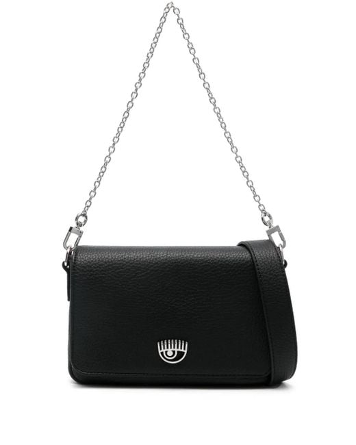 Bolso de hombro con placa Eyelike Chiara Ferragni de color Black