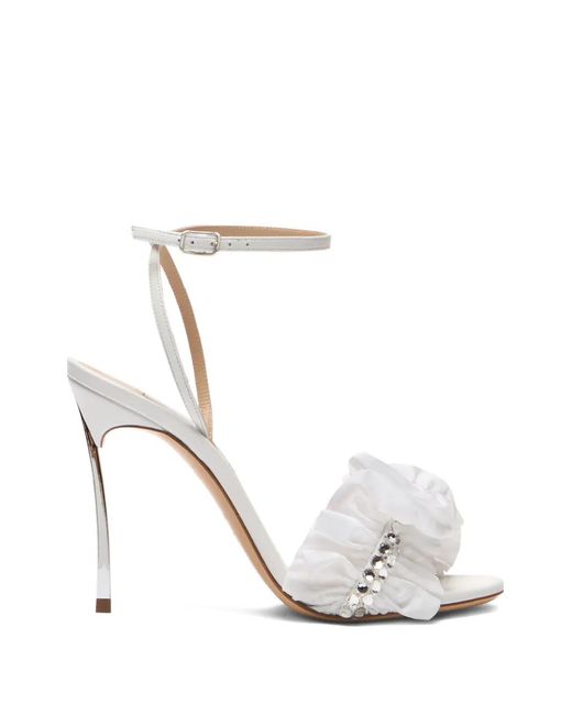 Casadei White Annabel Heeled Sandals