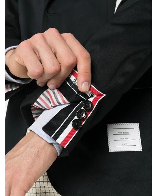 メンズ Thom Browne 4bar コットンツイル シングルジャケット Blue