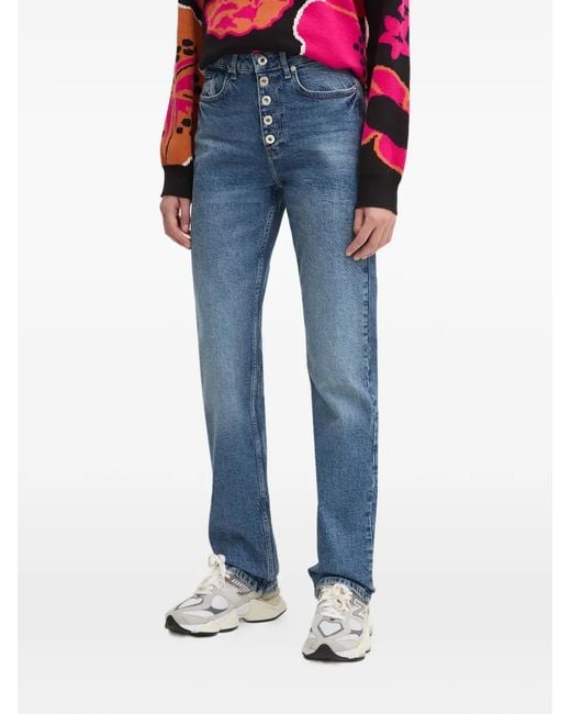 Karl Lagerfeld Blue Button Front Jeans