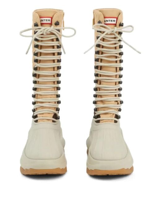 KENZO White X Hunter Quilted-Pattern Boots