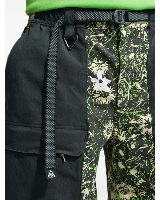 Nike Green Smith Summit Floral-Print Cargo Shorts for men